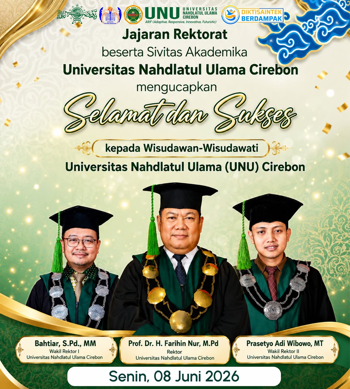 UNU Cirebon Gelar Wisuda 2026, Siapkan Lulusan Unggul yang Adaptive, Responsive, Innovative, dan Futuristic